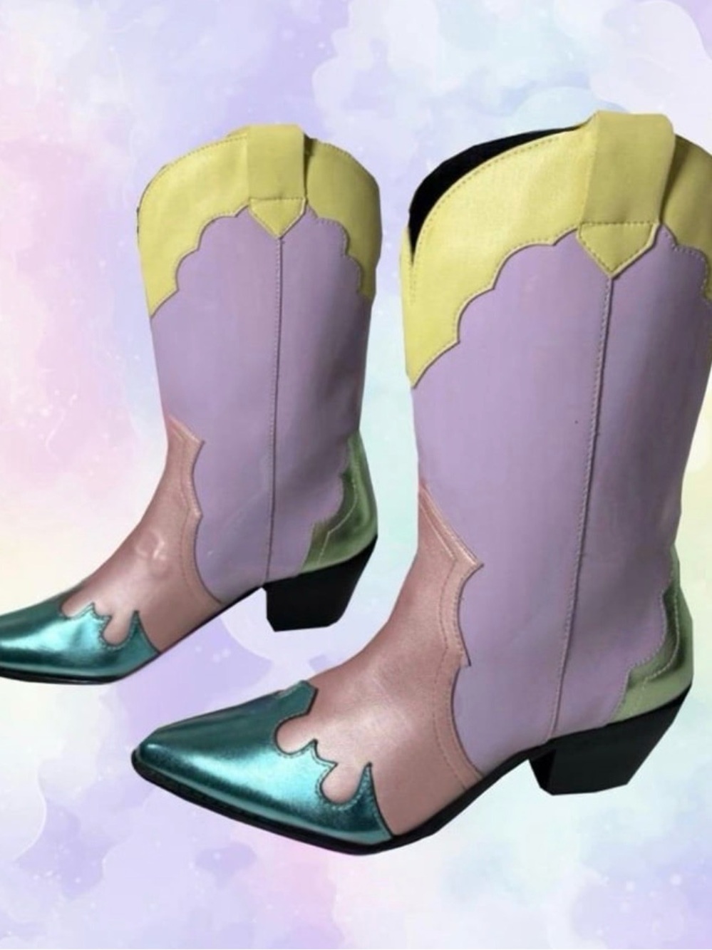 Pastel Cowboy Boots - Women’s Size 10